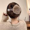 Autumn and Winter Plush Rose Clips Headpiece Hair Clip Duckbill Clip At The Back of The Head Flat Clips High End Hair Accessory