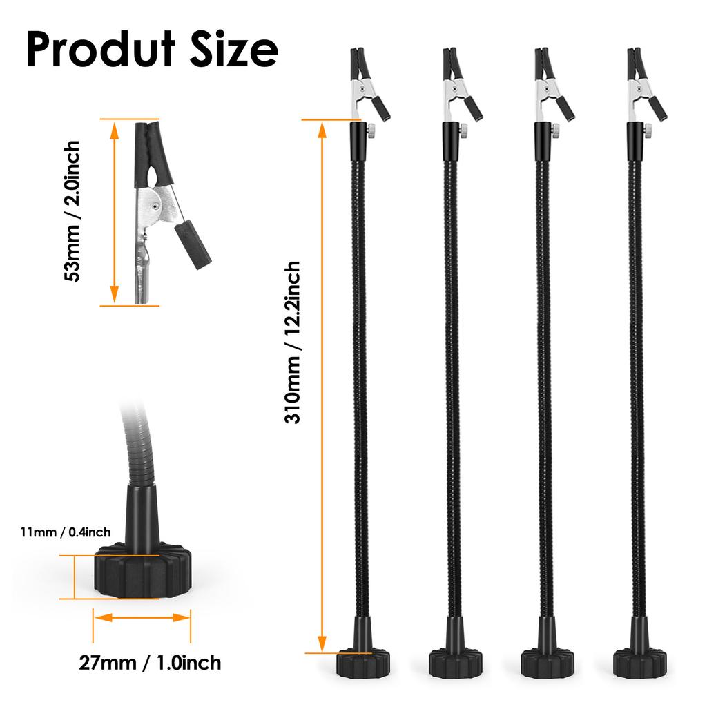 2/4Pcs Magnetic Flexible Gooseneck Metal with Alligators Clips for Helping Hands Third Hand Tool Automobile Electronics