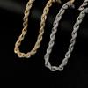 Hip Hop Mens Necklace 10mm Alloy CZ Thick Twisted Cuban Chain Fashion Statement Jewelry