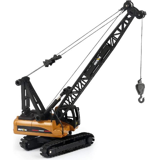 1/50 Heavy Duty Construction Metal Crawler Crane, Truck Crane Vehicle Toys for Kids, Outdoor Sandbox Car Toys, Birthday Gift Toddler Boy Kid
