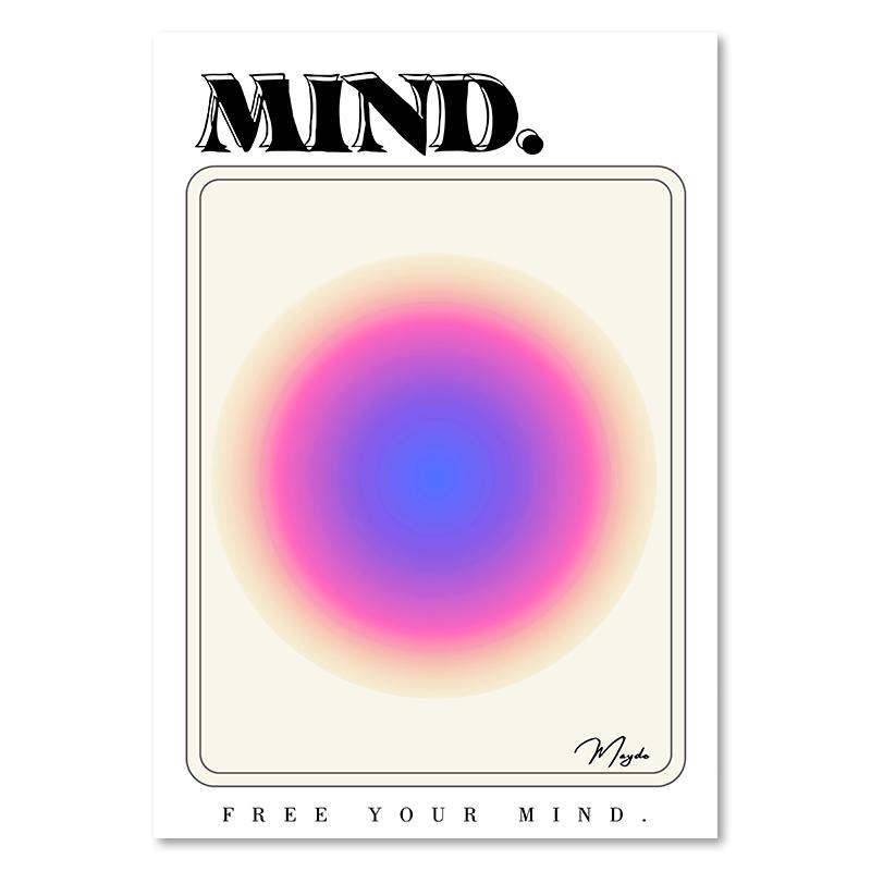 Градиент Духовная Аура Ангел Число Холст Картина и Печать Эстетический Датский Пастельный Плакат Скандинавская Настенная Картина Домашний Декор 21x30cm No Framed