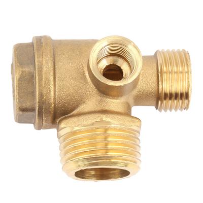 3 Port Brass Air Compressor Male Threaded Check Valve Tube Connector Tool Valve Brass Check Valve Air Compressor Check Valve