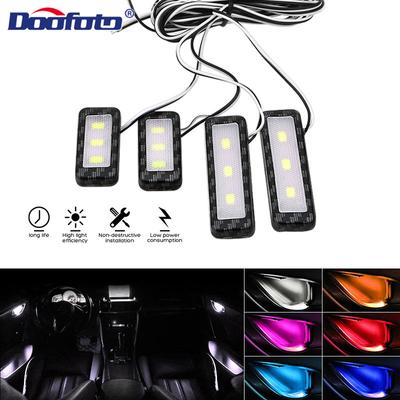 4pcs Car LED Interior Decoration Light Door Bowl Handle Atmosphere Lamp Inner Light Car Styling Accessories Styling