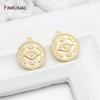 2020 new greek eye charms high quality copper metal gold plated round commemorative coin pendant charm for diy make jewelry