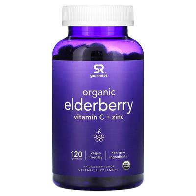 Bio bezinkový vitamín C + zinek, přírodní bobulová příchuť, 120 gumídků