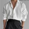 Hoge Kwaliteit Heren Business Casual Overhemden High-End Textuur Effen Kleur Overhemden Ademend Losse Overhemden met Lange Mouwen voor de Lente