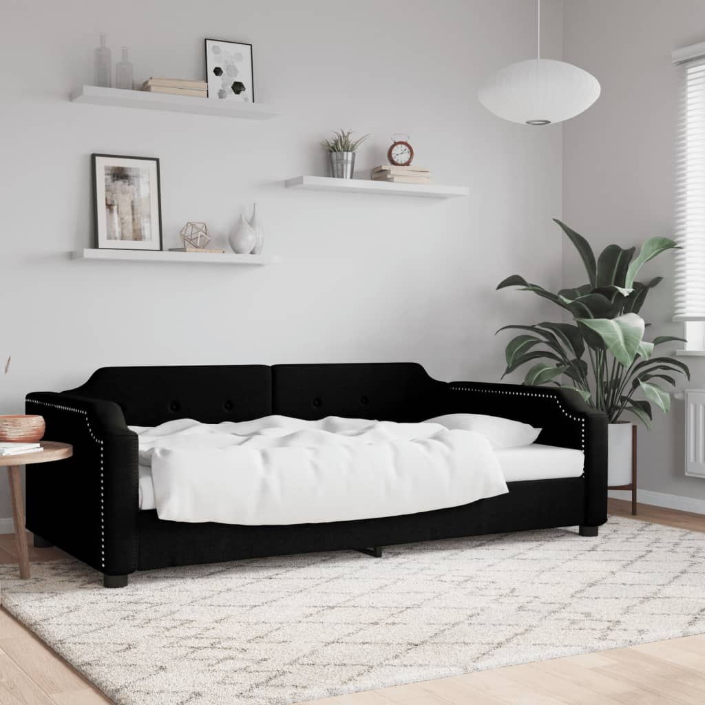 Daybed Black 90x190 cm Fabric