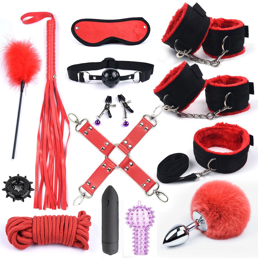 G-Punkt-Dildo-Vibrator Analplug Bondage Set Sexspielzeug für Frauen Peitsche Handschellen für Sex BDSM Exotische Spiele für Erwachsene