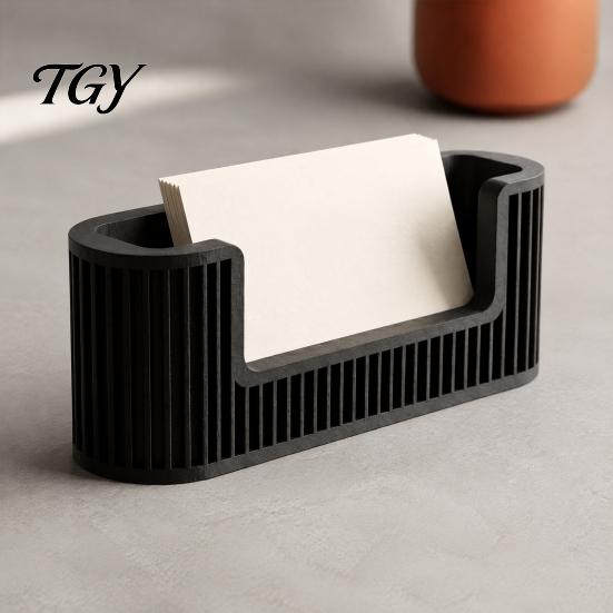 Sloping Opening Card Display Modern Minimalist Business Holder, Vertical Stripes Simple Style Organizer, Stand 3D Printing Storage Case for