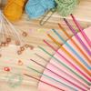 M-Modern-23 Pieces Tunisian Crochet Hooks Set 3-10 Mm Cable Bamboo Knitting Needle With Bead Carbonized Bamboo Needle Hook 2-8Mm