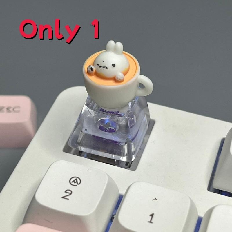 Cute Cat Paw Keycaps - Transparent Resin Custom Keycaps for Mechanical Keyboard (Glowing & Aesthetic Design)