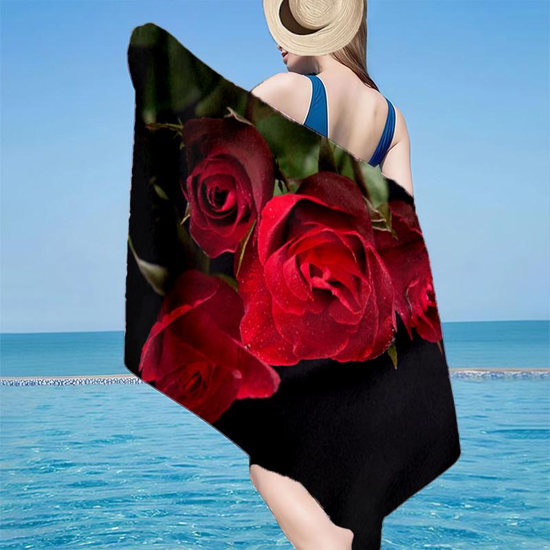 Gothic Rose Artwork Beach Towel, Super Soft Microfiber, Gift for Her/Him, Birthday, for Pool, Beach, Travel, Home Decor Fan gifts