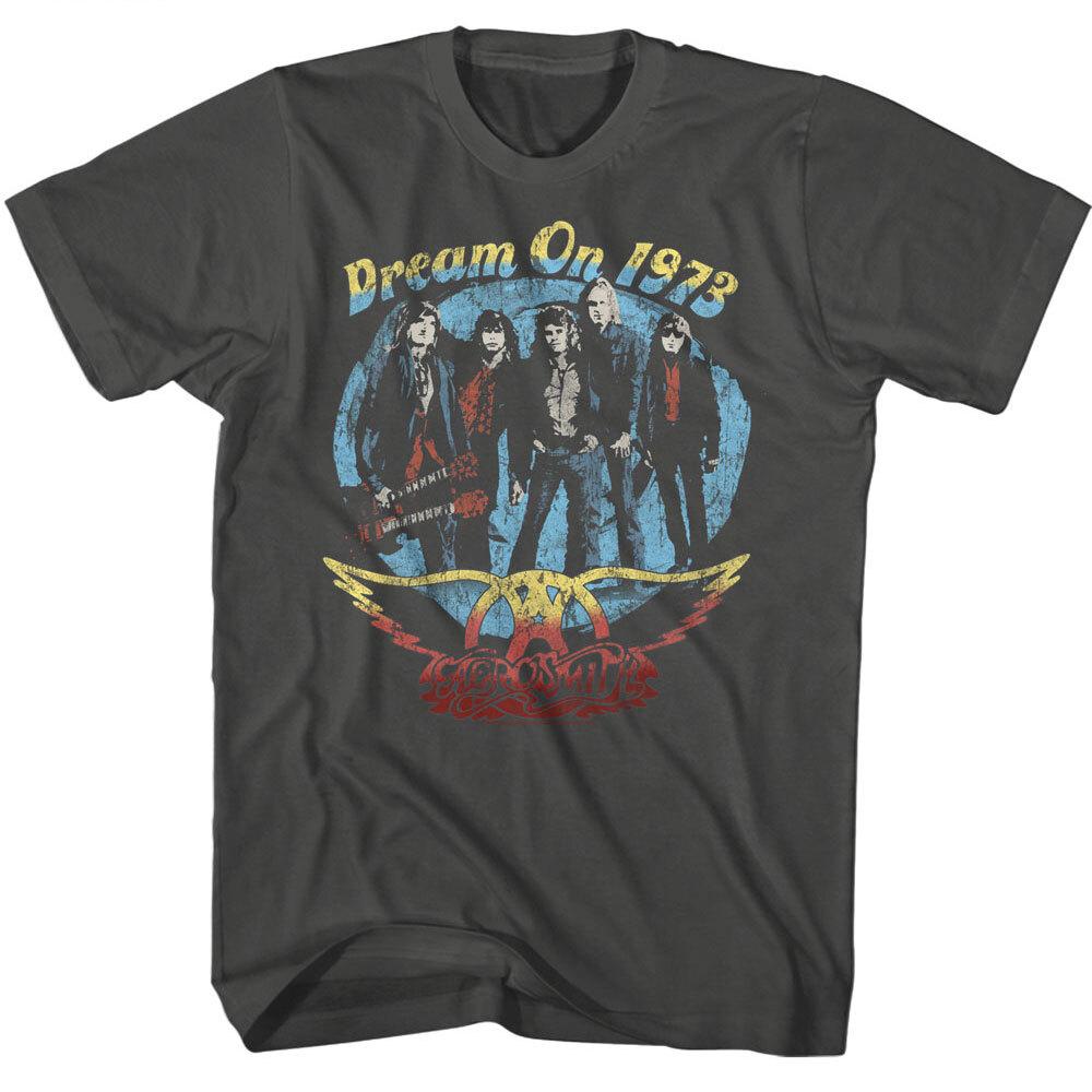Aerosmith Dream On 1973 Freedom Wing Logo Men T Shirt Rock Band Music Merch XXXL