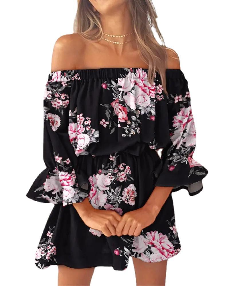 BITCED Sexy, modische Kleider mit One-Shoulder-Print für Damen