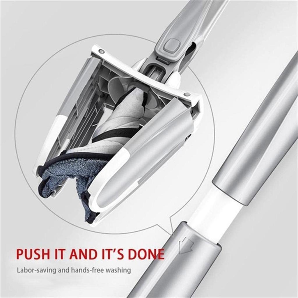 X Type Floor Squeeze Mop with Replacement Mop Pads Self Wringing Flat Mop Hands Free Wash Household Floor Mop Home Cleaning Tool