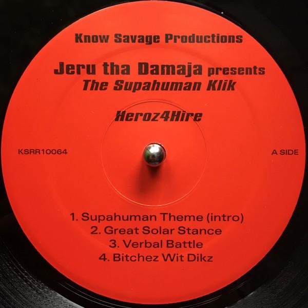 

LP Record JERU THE DAMAJA, SUPAHUMAN KLIK - Heroz 4 Hire KSRR10064 KNOW SAVAGE PRO 1999 US Rap & Hip-Hop/R&B Used