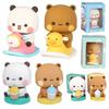 /Cute Kawaii Bubu Dudu Panda Bear Figure Cartoon Exciting Bear Miniatures Collectible Animal Toy Doll Ornament Home Derocation..