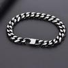 Men's Exquisite Trendy Matte Cuban Chain Bracelet with Stainless and Titanium Steel Cowboy Buckle