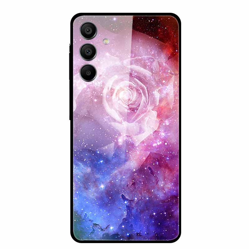 For Samsung Galaxy A16 Case Hard Tempered Glass Cover Colourful Back Shield Bumper for Samsung A 16 5G SM-A166B Protector Funda
