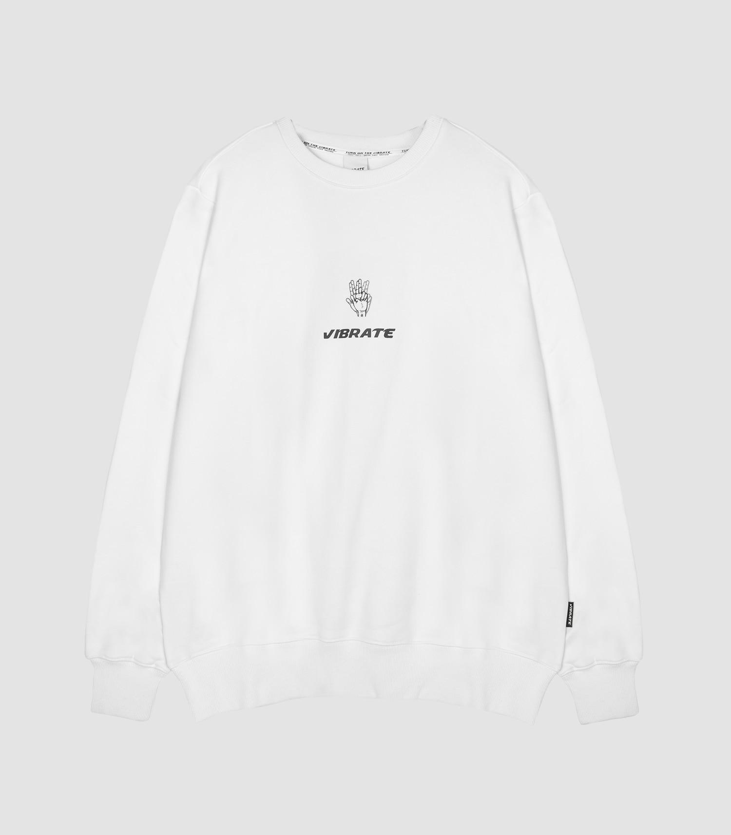 Свитшот с базовым логотипом Vibrate Cross (белый) White/L