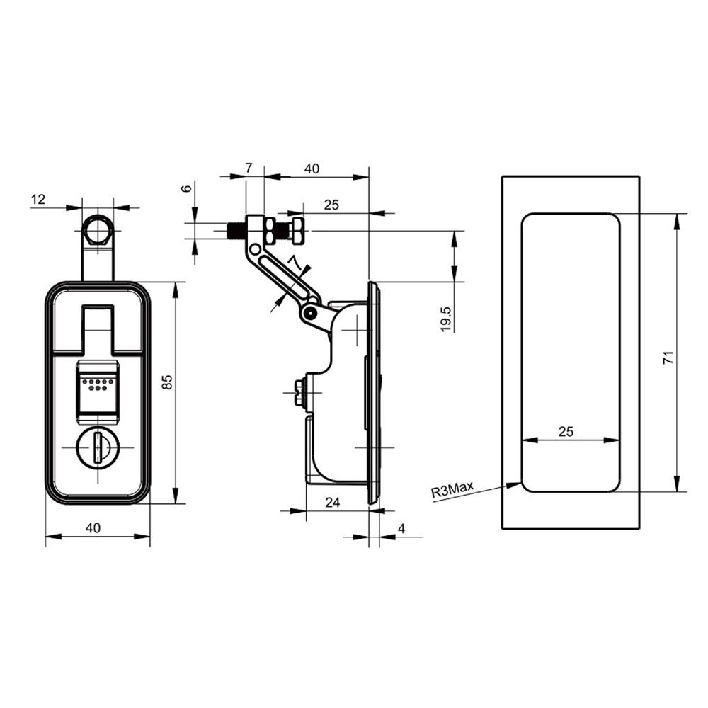 Compression Lock Push Button Operation Trailer Lock Camper Lock Compression Action Push For Campers Tradesman Locking Systems