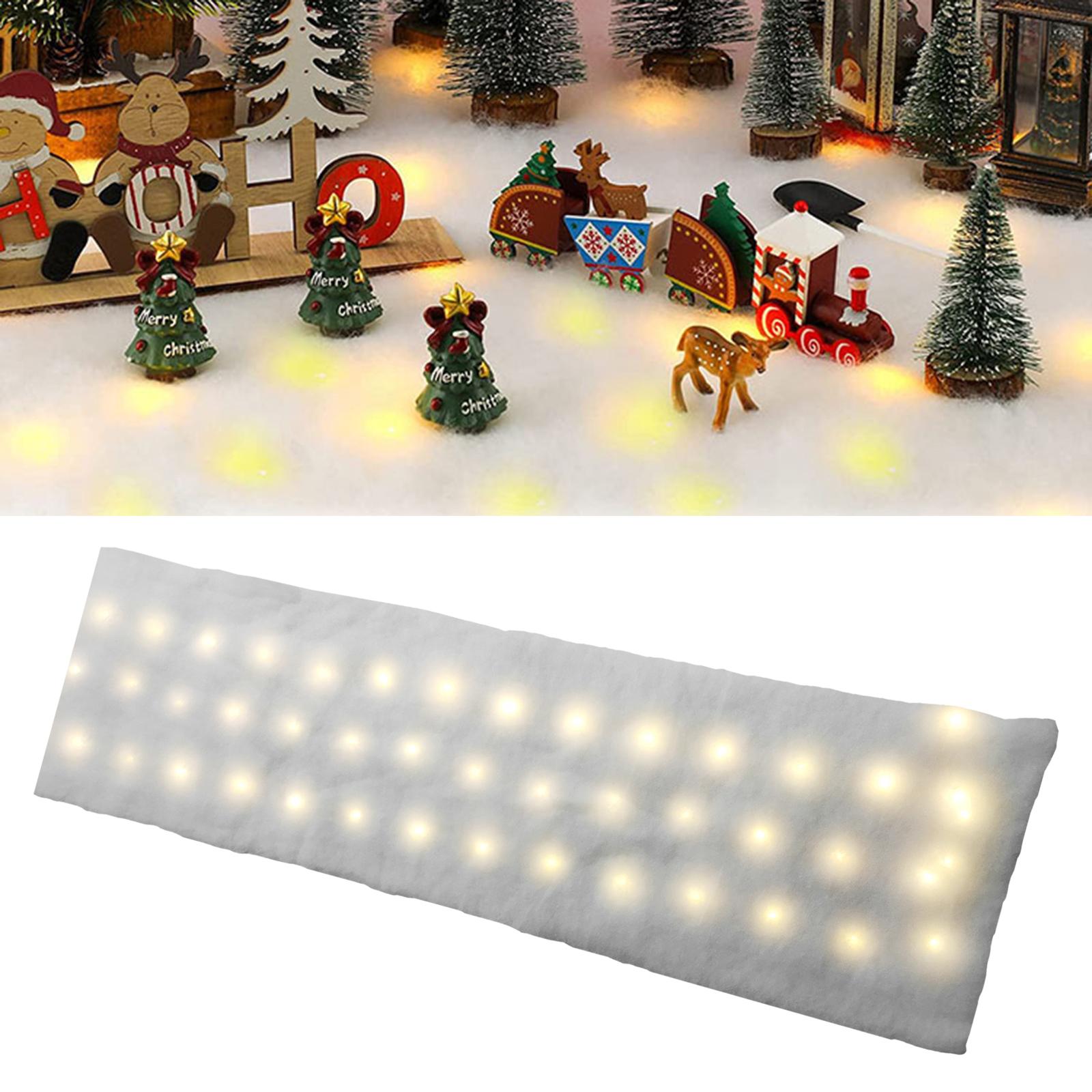 Artificial Snow Mat with Lights Scene Decorative Snow Scroll Background