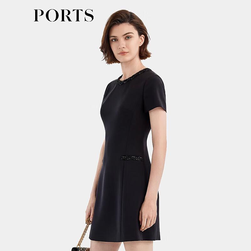PORTS Women's Beaded Round Neck A-Line Dress YLT8D362NWQ062