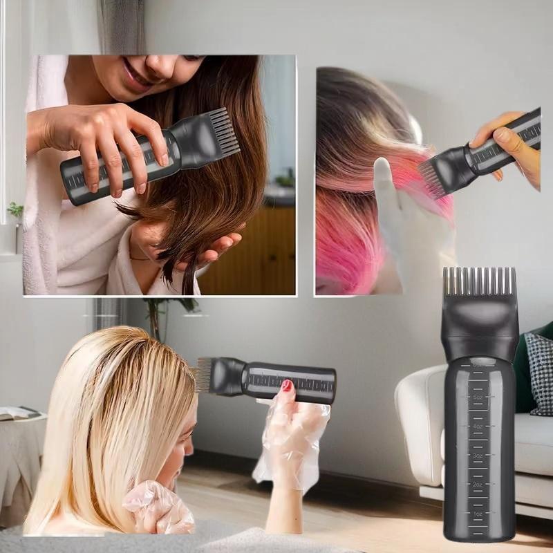 2 Stück Shampoo-Bürstenkopf Kopfhautmassagekamm Haarfärbe-Farböl-Applikatorflasche mit Bürste Friseursalon Haarstyling-Werkzeuge