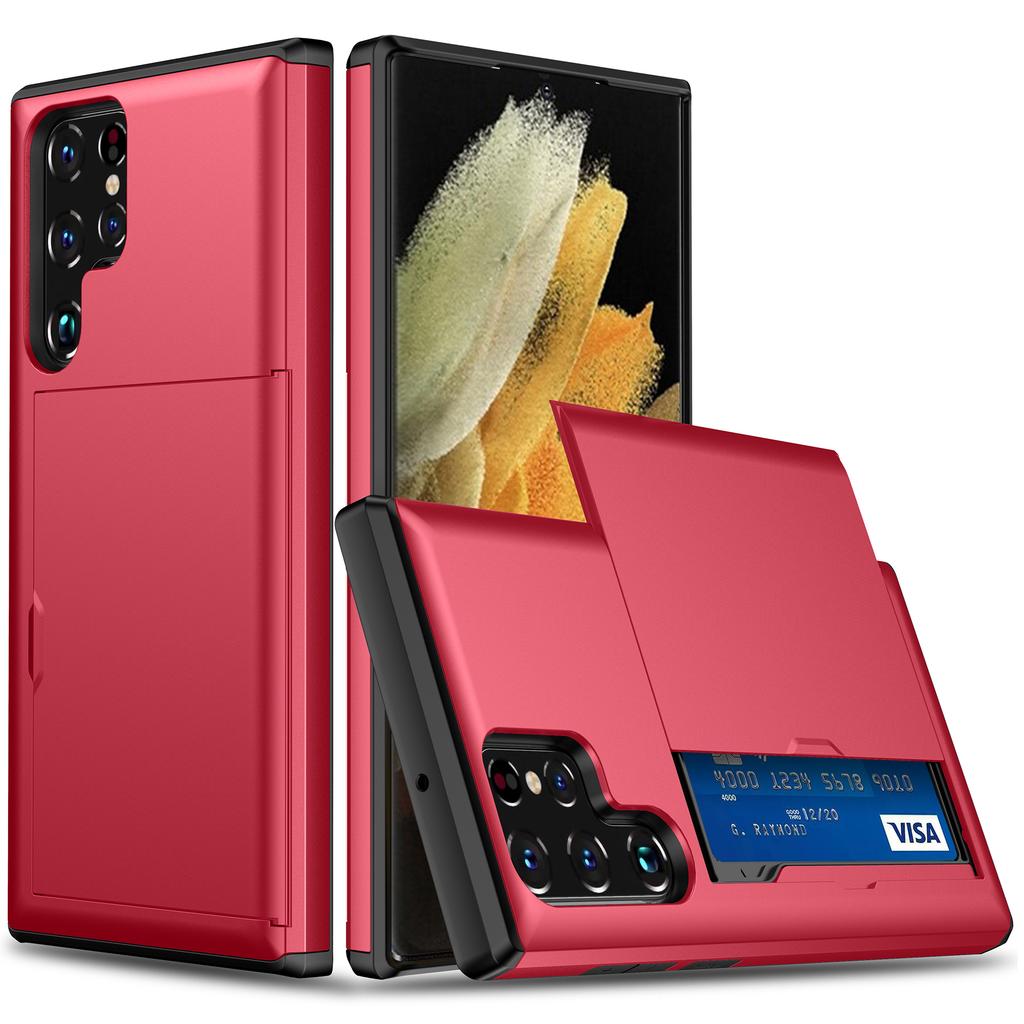 For Samsung Galaxy S25 Ultra Case with Card Holder TPU+PC Phone Back Cover