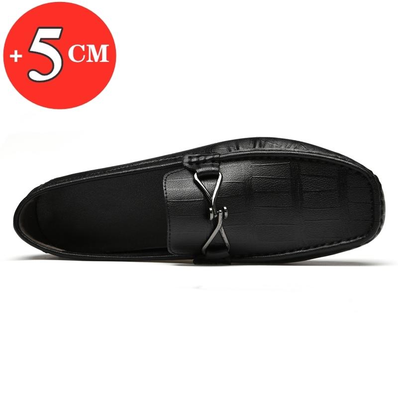 Fashion Comfortable Men Loafers /5cm Elevator Shoes Men Sneakers Black Brown Soft Genuine Leather Men Flats Height Increase Taller Shoes
