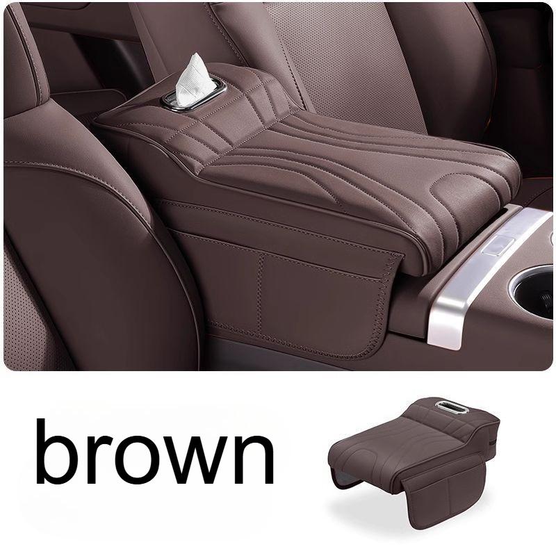 1pcs Car Center Console Armrest Cushion Thickened Arm Rest Box Pad With Side Extension Cushion And Tissue Holder