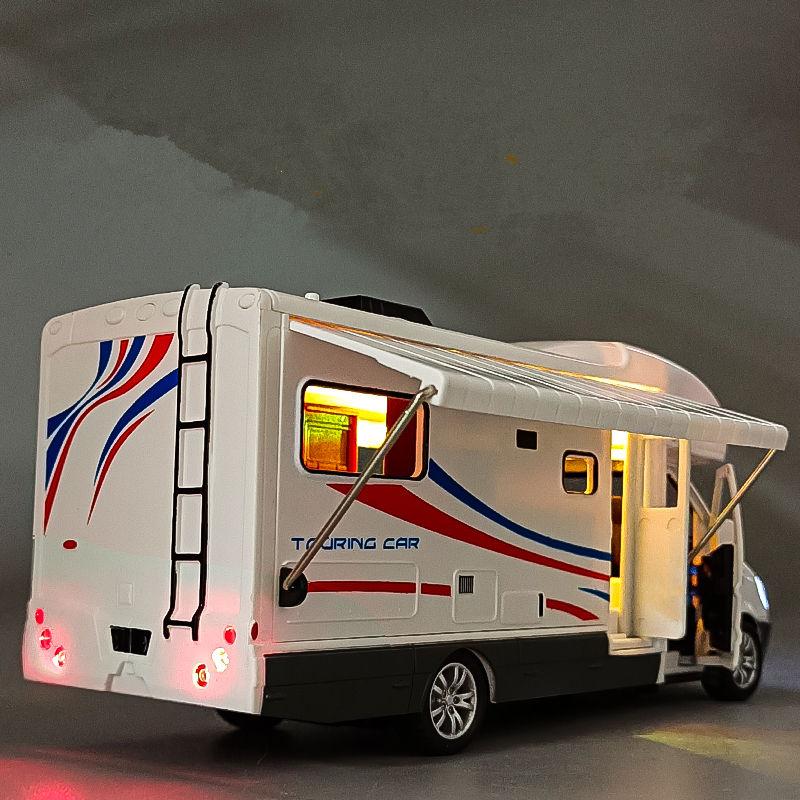 1:32 Modellini Diecast di Lusso RV Veicolo Ricreazionale Modello di Auto Camper Van Metallo Motorhome Modello Auto da Turismo Giocattolo per Bambini con Suono e Luce Regalo