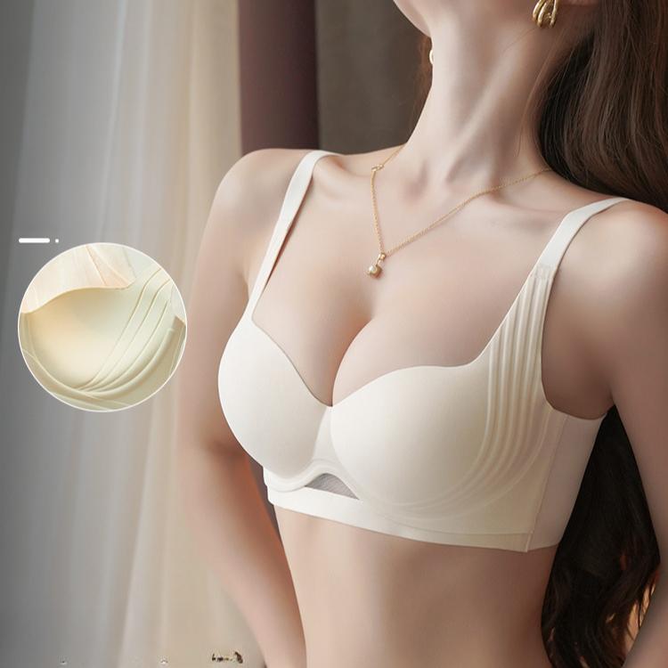 

Gathering Bra Women s Anti-sagging and Breast Retraction Bra Women s Bra Without A Steel Ring with An Upper Support and No Trace Push Up Bra 32/70B білий