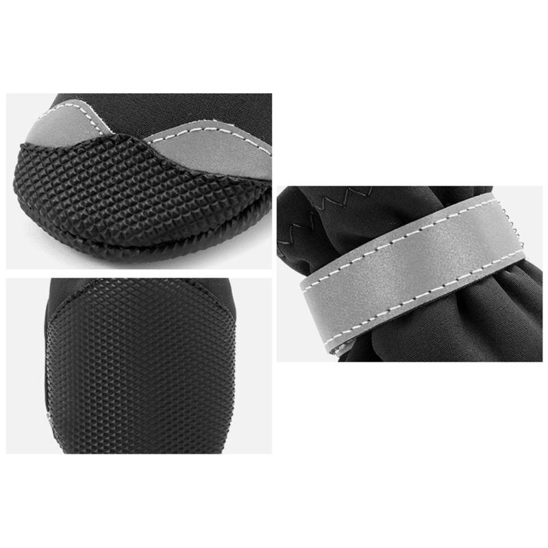 4pcs Lightweight Dogs Shoes with Reflective Striped Dogs Comfortable Dogs Daily Walking Booties Lightweight Cats Shoes