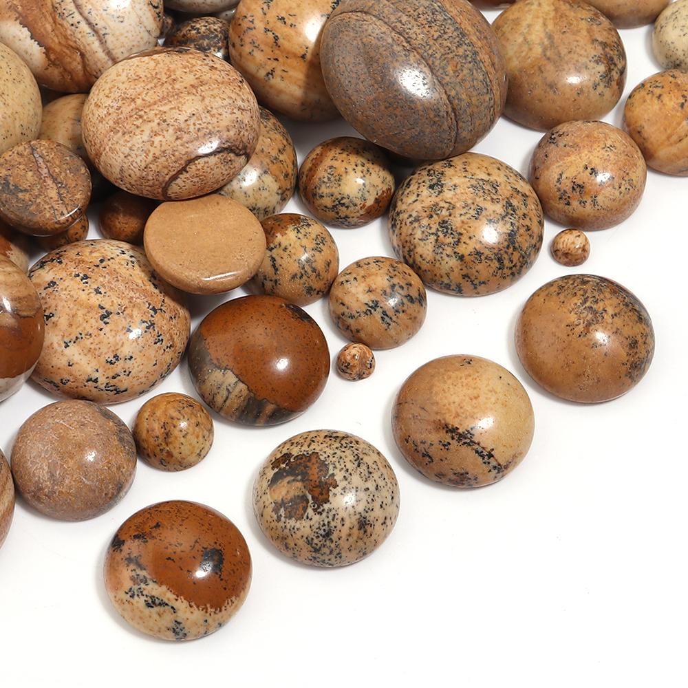 5/10 Stück Naturstein Cabochon 4-25mm Bildstein Runde Flache Rückseite Cabochon Perlen Für Schmuckherstellung DIY Ring Anhänger Zubehör