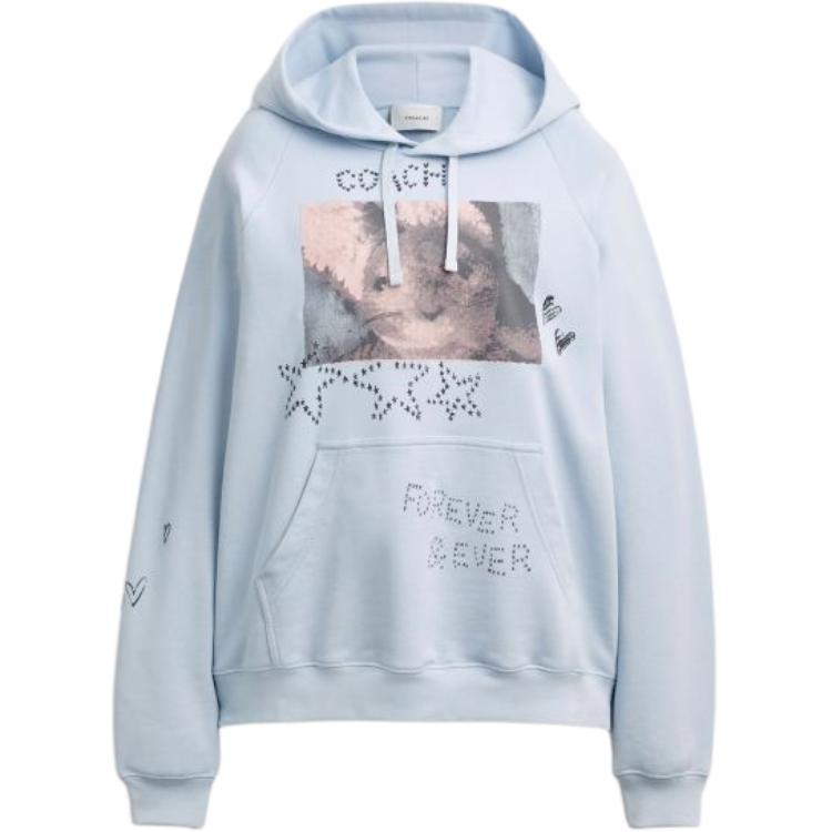 

Coach FW25 Bunny Pattern Hooded Long Sleeve Sweatshirt Women tops CCO78-LBL M
