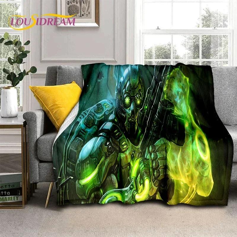 3D StarCraft Classic Game Gamer Blanket,Soft Throw Blanket for Home Bedroom Bed Sofa Picnic Travel Office Rest Cover Blanket Kid