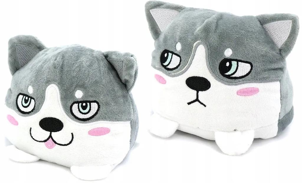 Maskotka Piesek Husky Dwustronny Zmienia Minkę Pies Flipek Pluszak 2 W 1