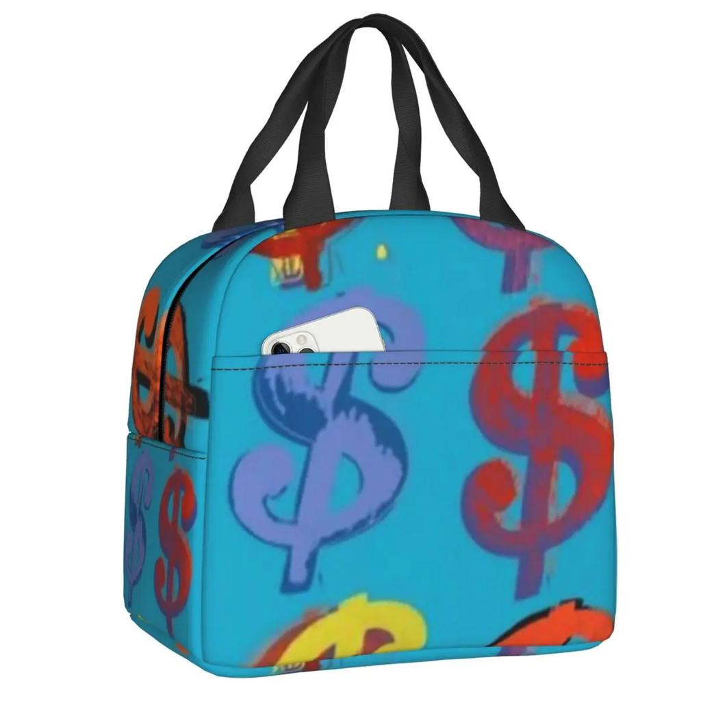 Bunte Katze Tragbare Lunchboxen für Frauen Wasserdicht Pop Art Kühltasche Thermisch Isoliert Lunchtasche lunchbag