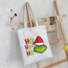 Christmas Printed Shoulder Bag Student Casual Handbag Large Capacity Canvas Bag