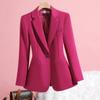 2025 Women's Slim Fit Pink Blazer: Fashionable, Age-Reducing One-Button Professional Suit for Autumn