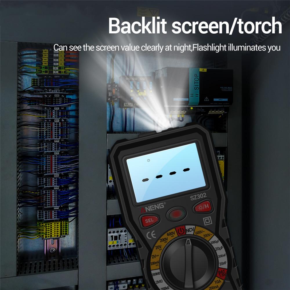 SZ301 SZ302 Digital Multimeter Professional Multimetro Auto Voltmeter AC DC 220V Resistance Voltage Capacitor Diode NCV Tester