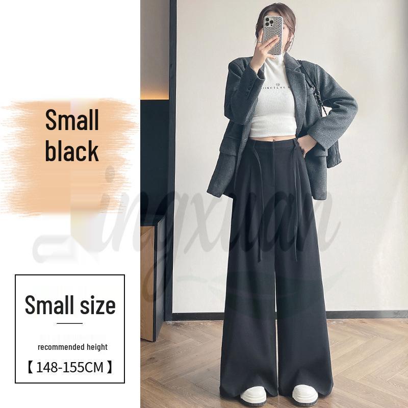 

2026 Fall/Winter Women s High Waist Wide-Leg Velvet Wool Pants S