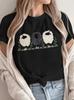 Round Neck Breathable Fabric Fashionable Top Womens Casual Short Sleeve Tshirt With Sheep Print