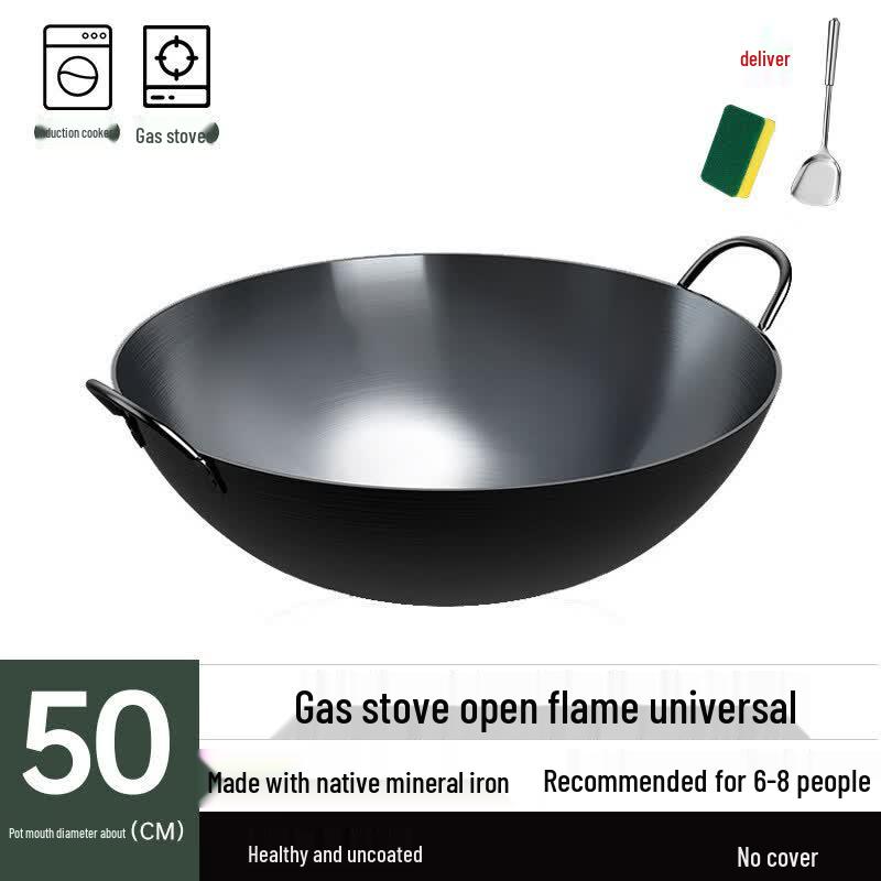 Deming Wrought Iron Double Handle Wok