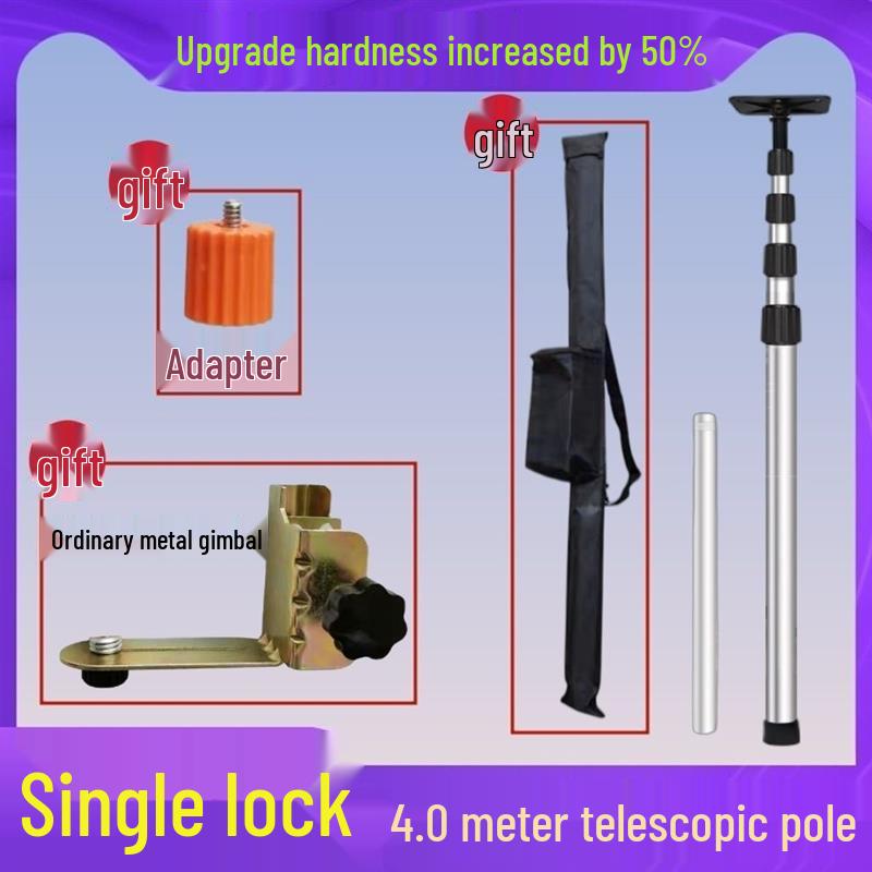 Telescopic Stainless Steel Spirit Level with Infrared Bracket & Fine-Tuning Gimbal for Ceiling Support