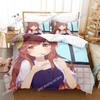 New Anime Girls The Demon Girl Next Door Bedding Set Single Twin Full Queen King Size Bed Set Adult Kid Bedroom Duvetcover Sets