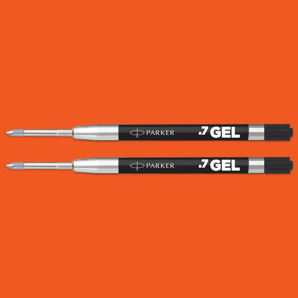 PARKER Jotter Original Gel Pen Smooth Black Gel Ink Medium 2 pieces Refill, Refill, Tip, 0.7 mm,