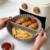 Silicone Air Fryer Liner with Dividers Non-Stick Baking Mat for Toaster Oven & Grill Reusable Dishwasher Safe Heat Resistant Air Fryer Baskets for 3