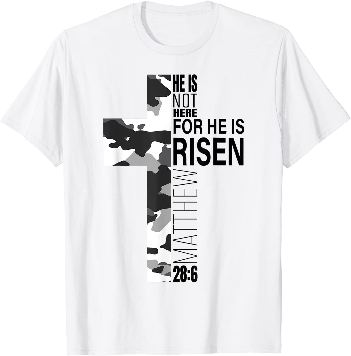 BEST! Cool Religious He Is Risen Christian Cross Tee Size S-3XL XL